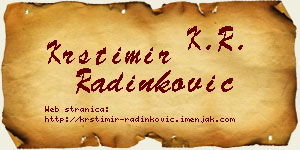 Krstimir Radinković vizit kartica